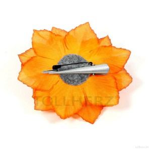 AB-107 Ansteckblume, Haarblume Dahlie in orange, Ø ca. 13 cm, Höhe ca. 4,5 cm