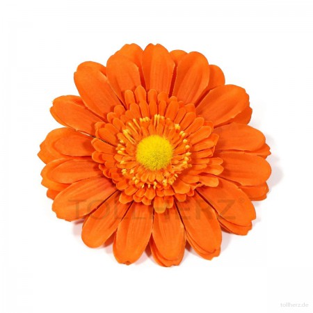 AB-114 Ansteckblume, Haarblume Gerbera in orange, Ø ca. 13 cm, Höhe ca. 3 cm