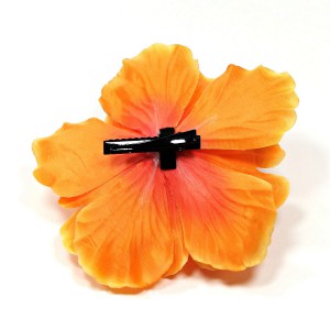 AB-134 Haarblüte, Haarblume Hibiskus in orange, Ø ca. 13 cm, Höhe ca. 6 cm