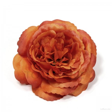 AB-176 Haarrose, Ansteckrose in orange, Ø 12 cm, Höhe ca. 4,5 cm