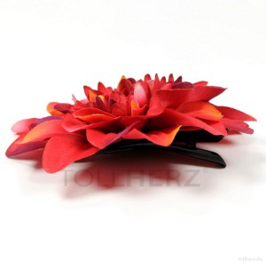 AB-177 Ansteckblume, Haarblume Dahlie, rot, Ø ca. 12 cm, Höhe ca. 2,5 cm