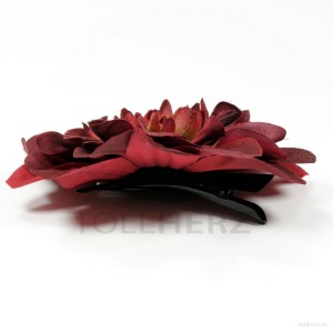 AB-182 Ansteckblume, Haarblume Dahlie, bordeuxrot, Ø ca. 12 cm, Höhe ca. 2,5 cm