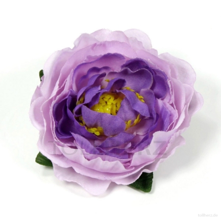 AB-198 Ansteckrose, Haarrose, Pfingstrose in violett-flieder, Ø ca. 6 cm, Höhe ca. 2,5 cm