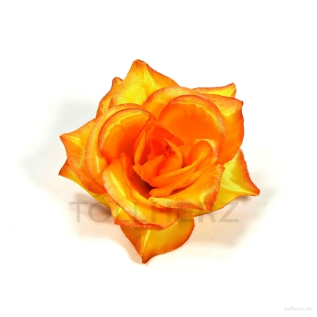 AB-213 Haarrose, Ansteckrose in orange, Ø 10 cm, Höhe ca. 4 cm