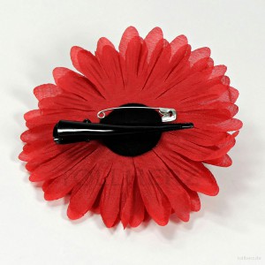 AB-252 Ansteckblume, Haarblume Gerbera in rot, Ø ca. 12,5 cm, Höhe ca. 3 cm