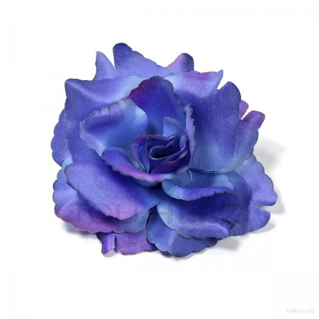 AB-253 Haarrose, Ansteckrose in blau-violett, Ø 10,5 cm, Höhe ca. 4,5 cm