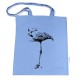 BT-200 Trage- und Schultertasche mit Kunstmotiv „Flamingo“ in hellblau, 38x42 cm