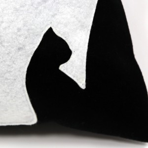 DK-102 Sofakissen, Dekokissen black cats in schwarz, 40x40 cm_b