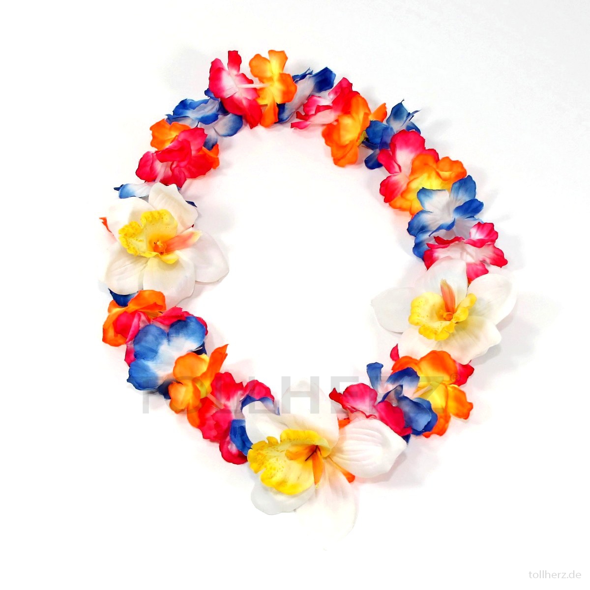 Hawaiiketten Hawaiikette 6 Farben 96 cm 36 Blüten Blumenkette Bunt 4 