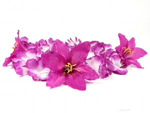 HK-304 Hawaiikette, Blumenkette mit XXL-Blüten in violett